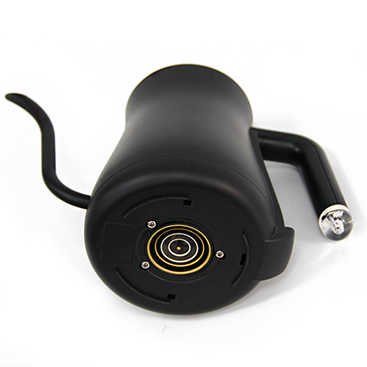 YUEKON Manufacturer Customized Logo Black Stainless Steel Teapot Digital Electric Gooseneck Kettle
