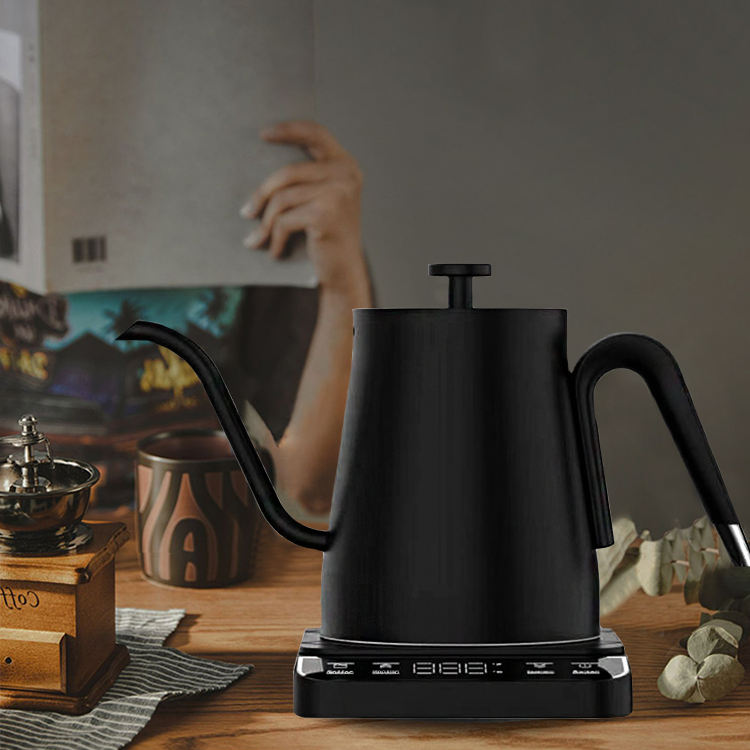 1350W Black Digital Smart Electric Pour Over Coffee Kettle Coffee Tea Temperature Control Gooseneck Electric Kettle