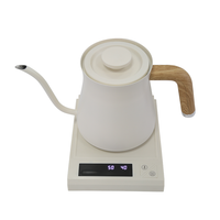 0.7L Variable Temperature Control Electric Coffee Kettle White Brew Coffee Tea Pot Pour Over Stainless Coffee Kettle