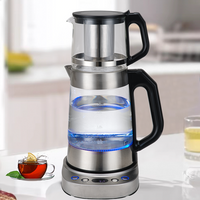 Double Layer Design Turkish Electric Glass Tea Maker 2 In 1 Tea Kettle Boiler Tea Pot Rapid Boiler Water Coffee Jug Tea Kettle Tea Maker 