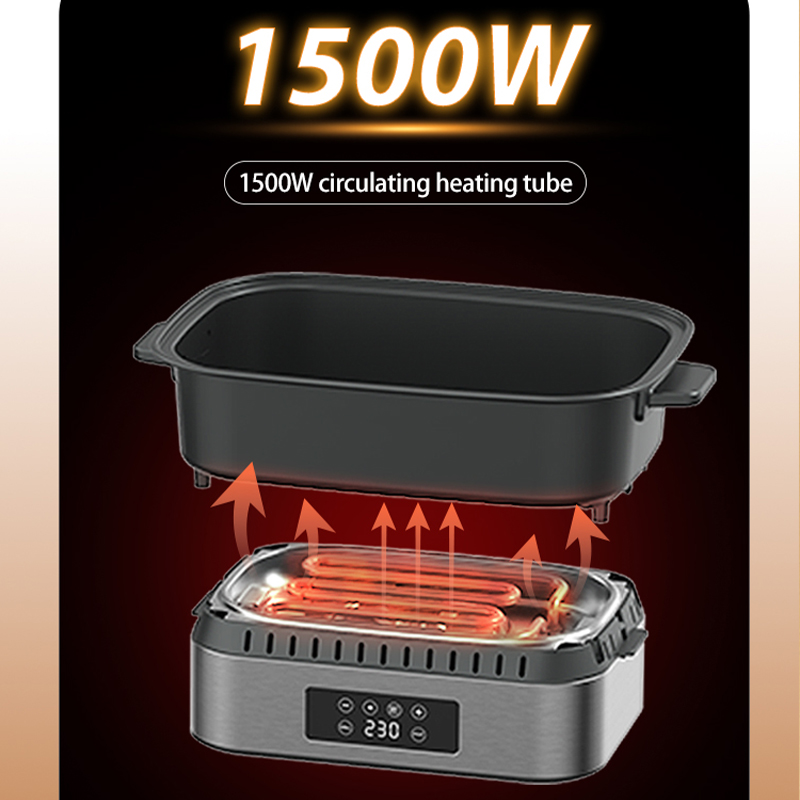 Fashion 3-In-1 Air Fryer with Non-Toxic Glass Bowl 1500W Smart Air Fryers Home Specific Steaming and Baking Oven Air Fryer