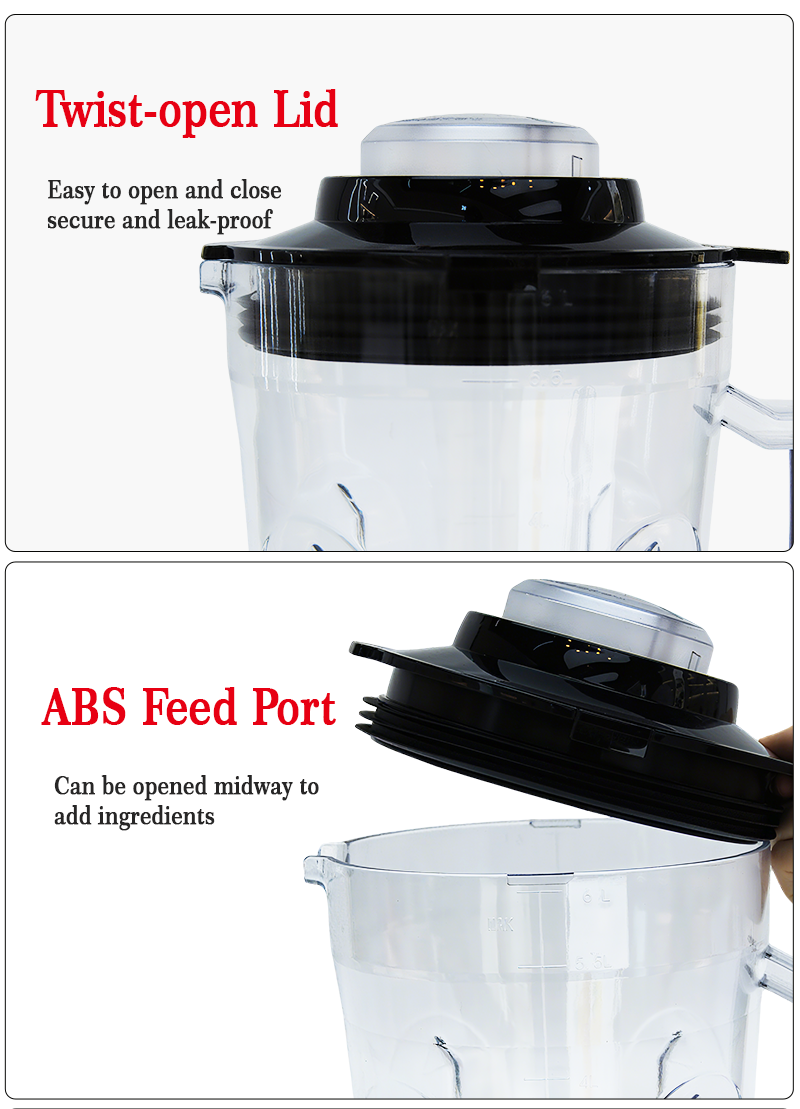 Wholesale 2200W 6Liters Smoothie Blender Ice Crusher Juicer Mixer Commercial Power Blender With Strong 304 Stainless Steel Blade