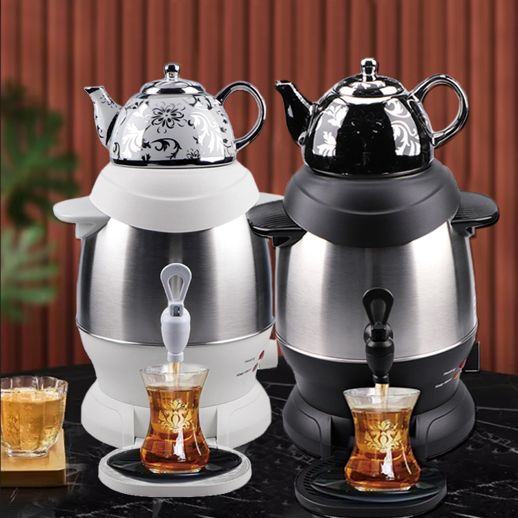 YUEKON Popular Russian Samovar Turkish Tea Kettle Electric 5L Large-capacity Tea Kettle With Ceramic Tea Pot