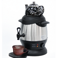 Top Sale Professional Stainless Steel Double Samovar Kettle Pot Set Enamel Electric Tea Maker Samovar Tea Kettle Keep Warm Function 