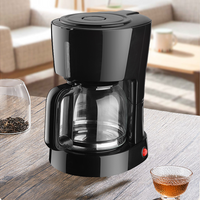 Auto shut off 1.5L 5-10 cup Espresso Coffee Makers Black Electric Drip Automatic Coffee Machine for home