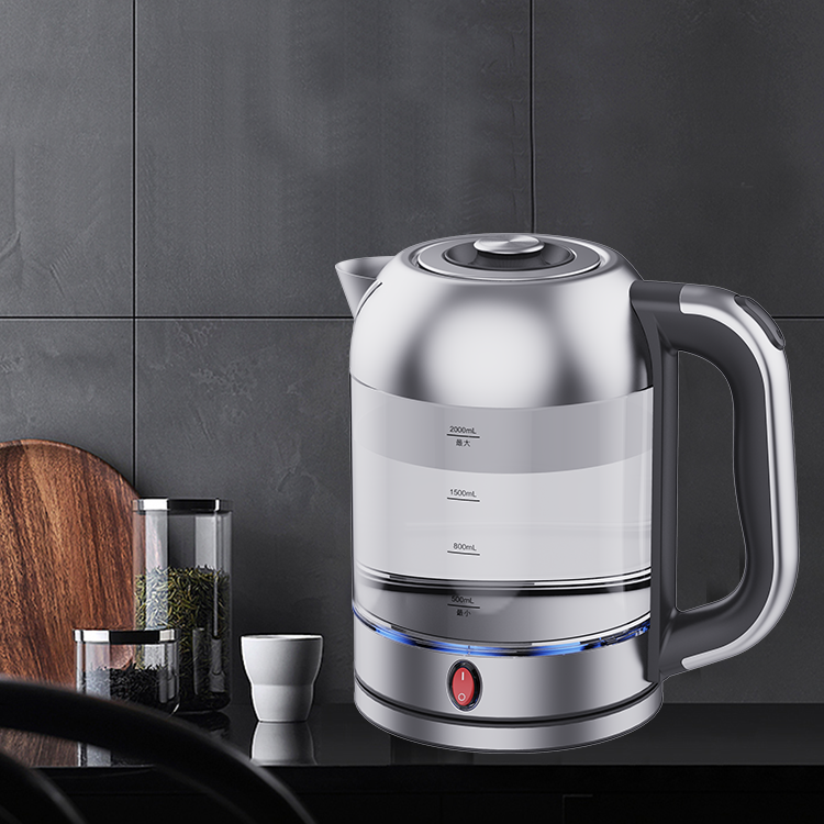 Kitchen And Home Appliances Water Boiler Electric Glass Kettle Fast Boiling Portable 2.0l Electric Glass Teapot 