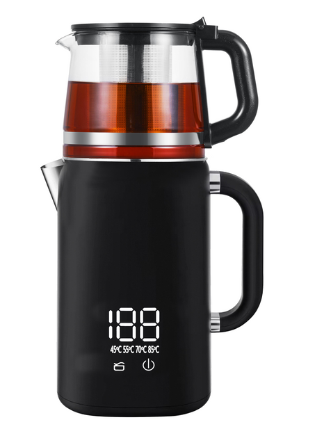Household Hot Water Tea Kettle Samovar Tea Maker Electric Kettle Tray Set With Digital Temperature Control 