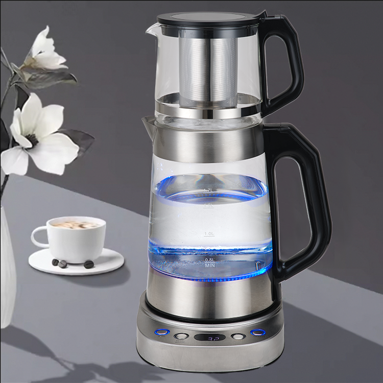 Smart Glass Samovar Electric Kettles Digital Temperature Control Keep Warmer Tea Stainless Steel Persian Turkish Tea Kettle 