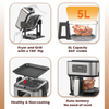 Kitchen Appliances Three in One Air Fryer with Glass Visible Air Fryer Flip Head with Electric Grill and Hot Pot