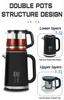 2 In1 Double Layer Tea Maker Coffee Glass Tea Maker Cordless Kettles Double Wall Digital Kettle With Temperature Control