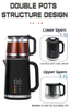 Home Appliances New Design Electric Keitle Factory Borosilicate Glass Tea Maker Double Wall Glass Tea Kettle For High Tea