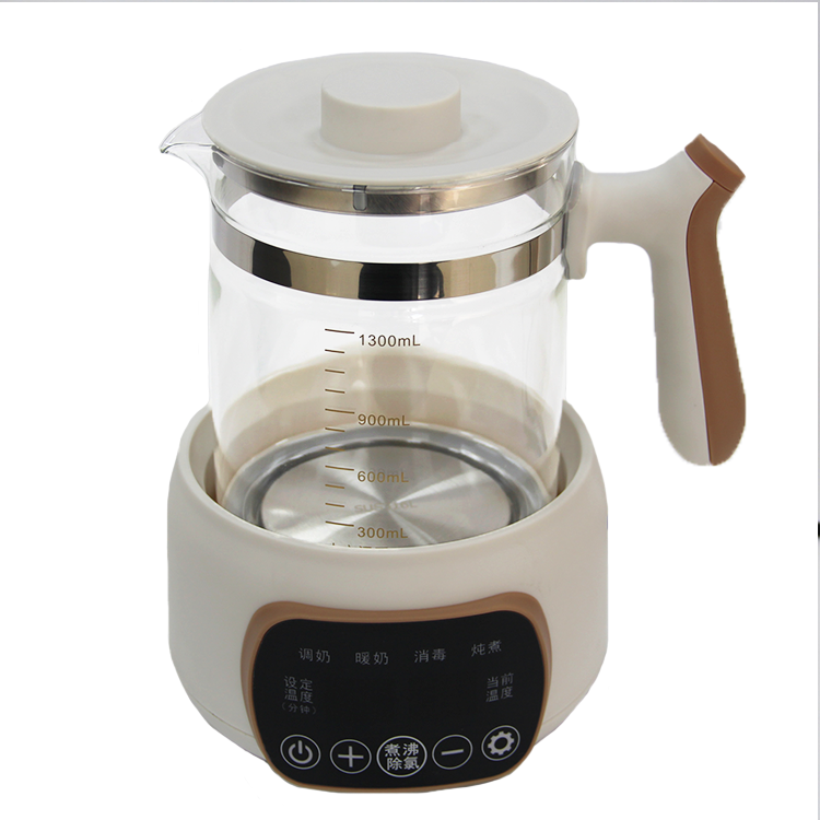 High Quality 1.3l Hot Tea Kettle Thermostat Modulator Formula Milk Warmer Glass Electric Kettle