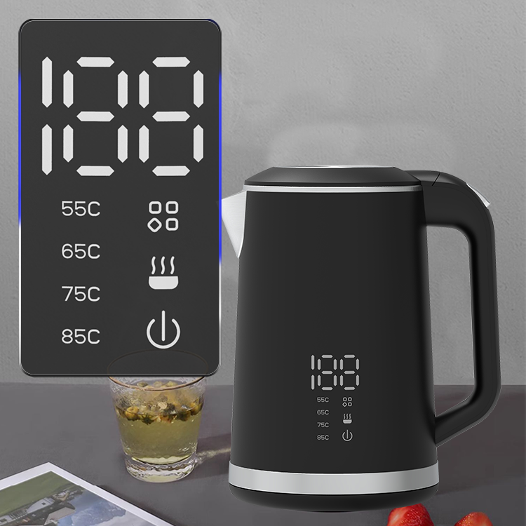 1.5L Stainless Steel Jug Double Layer Kettle Temperature Control Smart Digital Electric Tea Kettle