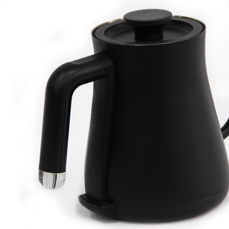 YUEKON Manufacturer Customized Logo Black Stainless Steel Teapot Digital Electric Gooseneck Kettle