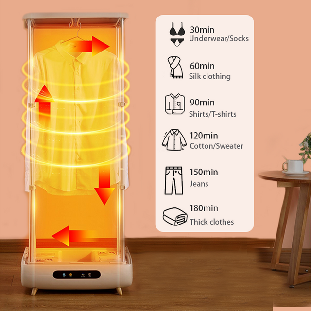 Automatic Folding Portable Collapsible Clothes Dryer 360° Heat Flow Cycle Laundry Dryer Machine For Home