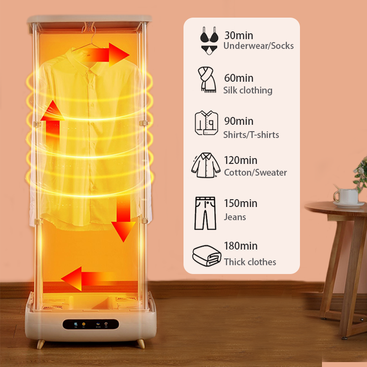 Automatic Folding Portable Collapsible Clothes Dryer 360° Heat Flow Cycle Laundry Dryer Machine For Home