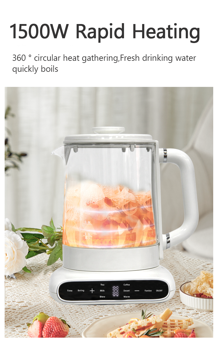 Electric Double Glass Kettle with Warmer Temperature Control Glass Tea Pot Design Samovar Turkish Tea Maker