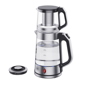 2 In 1 Combined Samovar Double Tea Maker Glass Pot 1.7L+1.0L Tea Kettle With Glass Body Home Kitchen Appliance 