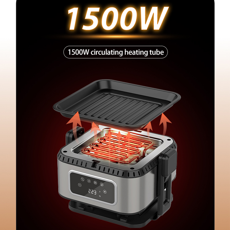 Kitchen Appliances Three in One Air Fryer with Glass Visible Air Fryer Flip Head with Electric Grill and Hot Pot