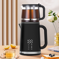 YUEKON Kitchen Appliances Arabic Tea Maker Set 2 in1 Smart Led Digital Display Electric Kettle With Glass Tea Pot