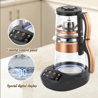 YK Smart Electric Turkish Tea Maker 2Tier Electric Tea Kettle Samovar Style Self-Filtering Double Glass Stovetop Water Heater