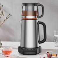 1500W Dual Kettle Water Heating Touch Control Digital Tea Maker Electric Stainless Steel Samovar Turkish Tea Kettle