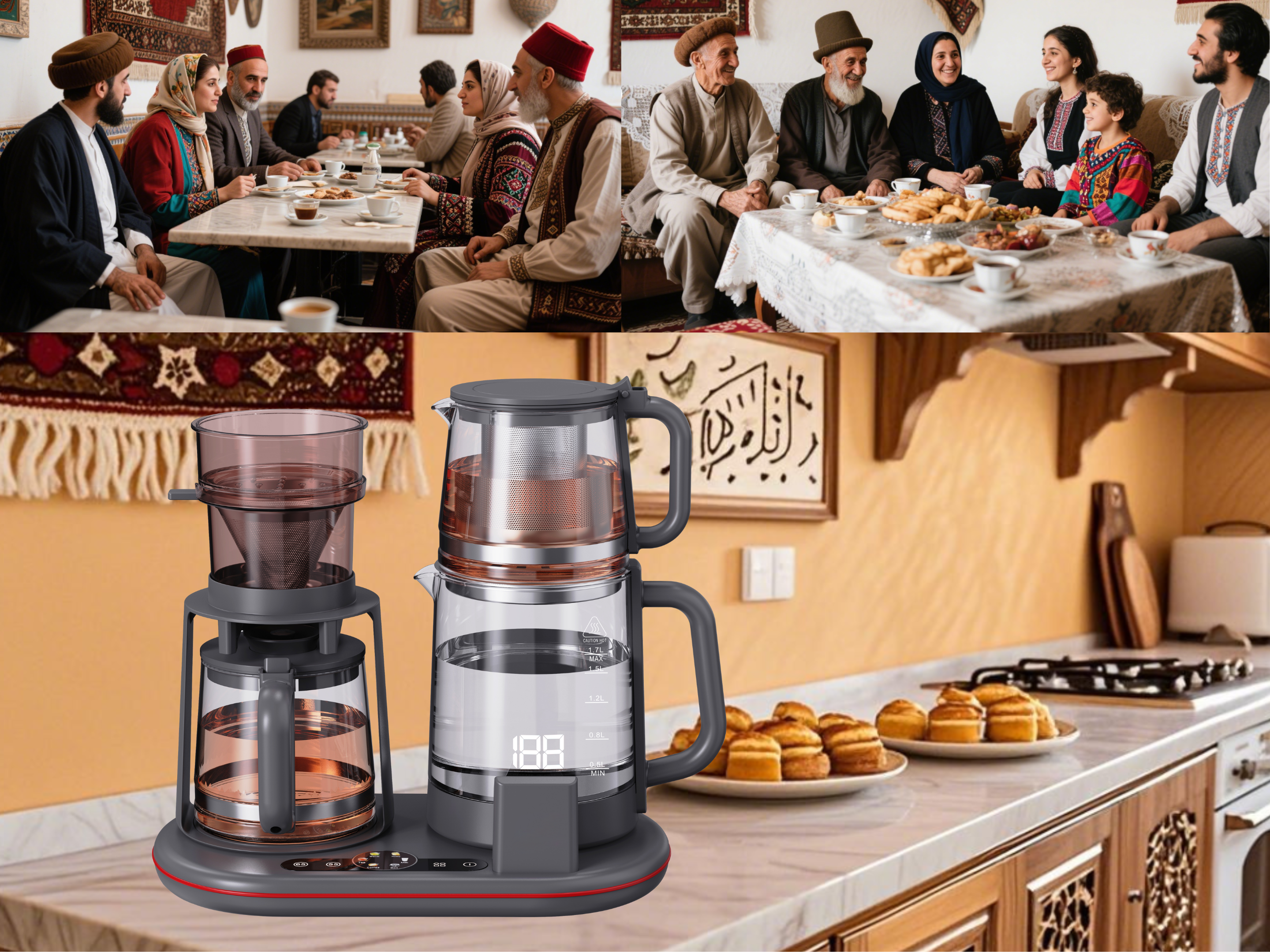 Tea sets for multiple scenes