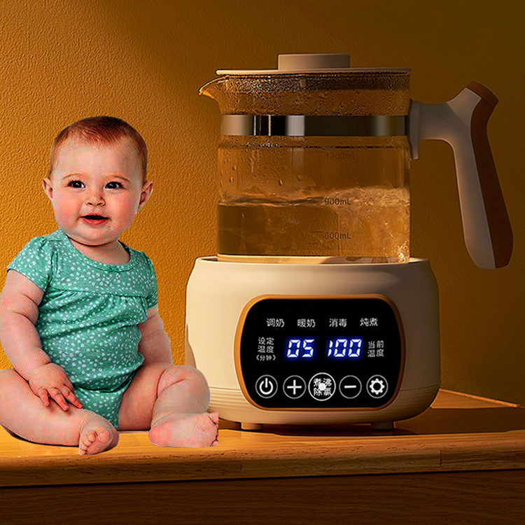 High Quality 1.3l Hot Tea Kettle Thermostat Modulator Formula Milk Warmer Glass Electric Kettle