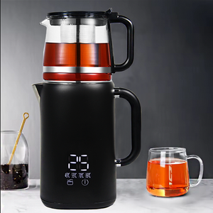 High Quality Electric Russian Samovar Hervidor De Agua Electrico 2 In 1 Water Kettle Teapot Kettle Set For Home Kitchen