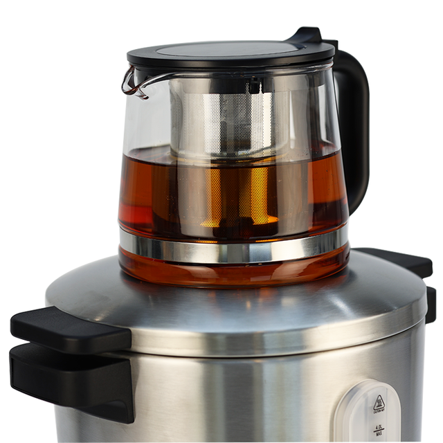 Wholesale Manufacturer 4l Stainless Steel Russian Samovar Tea Maker Machine Electric Turkish Samovar Water Kettle for Sale
