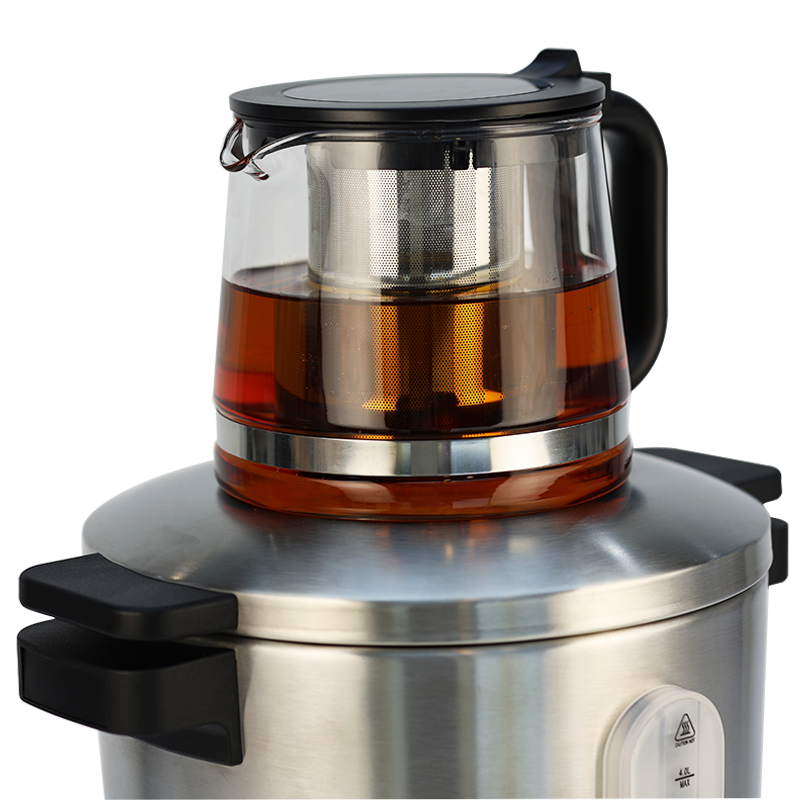 Wholesale Manufacturer 4l Stainless Steel Russian Samovar Tea Maker Machine Electric Turkish Samovar Water Kettle for Sale