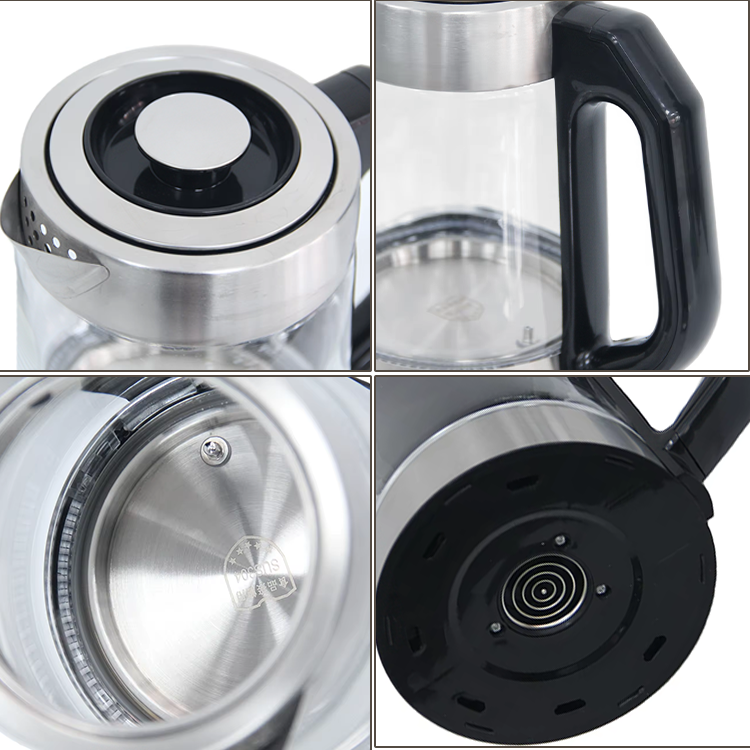 YUEKON Design Double Glass Kettle Automatic Switch Temperature Control 2 in 1 Turkish Tea Machine Electric Samovar