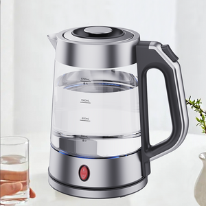 1.7 Liter Automatic Shut-Off Electric Kettle High Borosilicate Glass Kettle Blue Light Sliver Mechanical Oem Odm Water Kettle