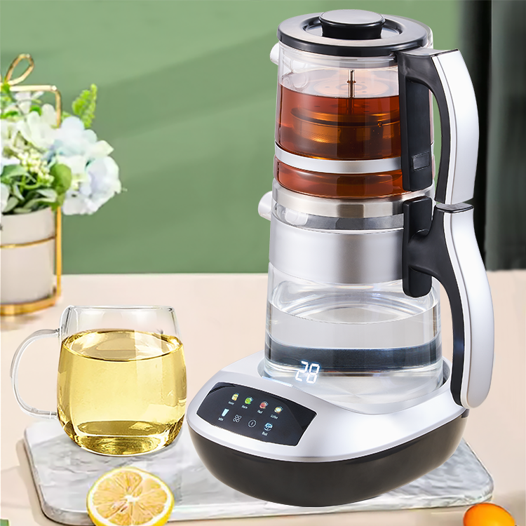 Middle East Market Double Kettles Set With Teapot 2.7l Electric Body Glass Water Kettle Boiler Glass Electric Samovar Tea Makers