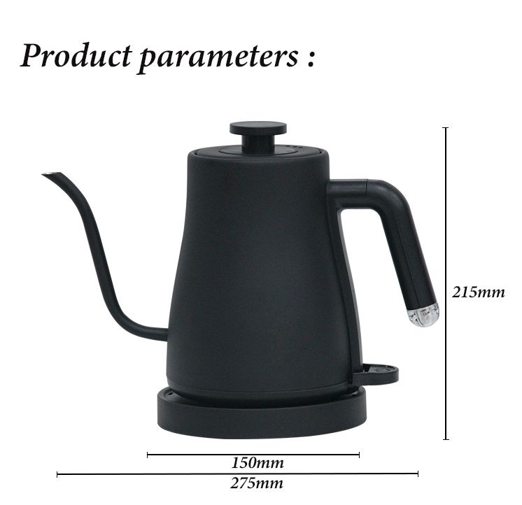 Portable 1.0l Electric Coffee Kettle 360 Degree Rotation Base Household 304Stainless Steel Coffee Pot 