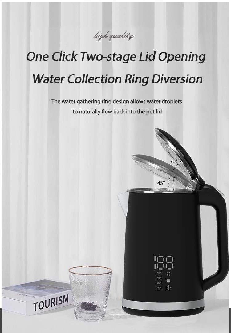 Household Smart 304 Stainless Steel Double Wall Electric Kettle Automatic Power-off Keep Warm Tea Kettle Health Pot Water Kettle 