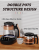 Middle East Saudi Arabia Tea Maker Samovar New 1.8l+0.9l Portable Teapot Double Colorful Control Panel Glass Digital Kettle