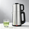 Factory Direct Custom Electric Tea Maker Kettle Mechanical Button Blue LED Light Stainless Steel Base Tea Brewer for Home&Office