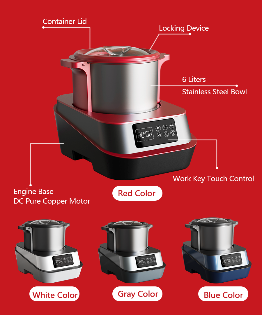 All Purpose Swallow Maker 6L 1000W Detachable Stainless Steel Bowl Ugali Banku Fufu Making Machine for African Kitchen