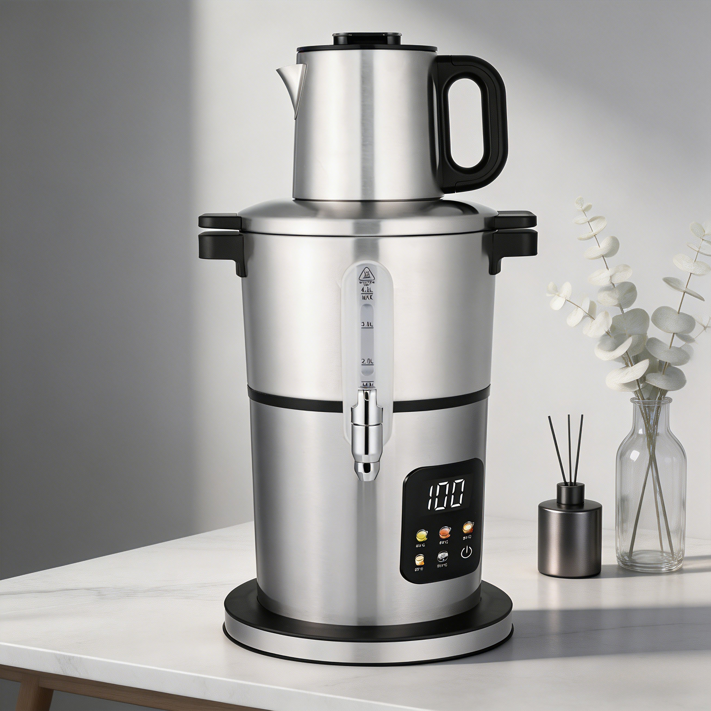 Kitchen Home Appliances 5.0L Auto Turkish Tea Maker Detachable Steel Samovar With Water Level Scale