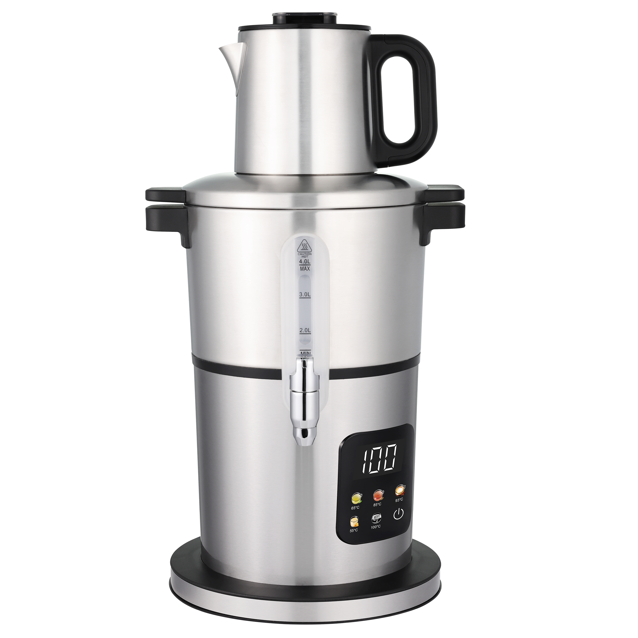 High Quality 4.0L+1.0LStainless Steel Tea Maker Water Boiler Automatic Digital Base Electric Kettle and Teapot