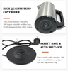 Factory Direct Custom Electric Tea Maker Kettle Mechanical Button Blue LED Light Stainless Steel Base Tea Brewer for Home&Office
