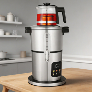 MultiPurpose Water Heating Keep Warm Double Layer Cool Touch Electric Water Kettle Samovar Turkish Tea Maker