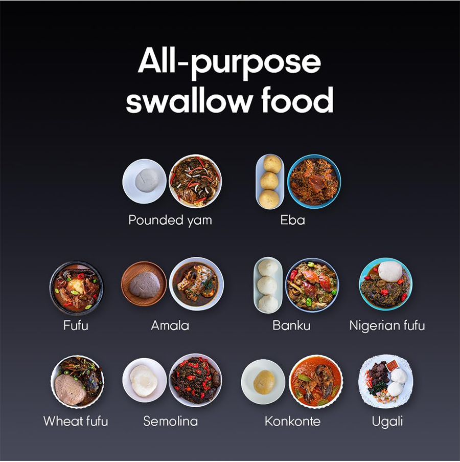 All Purpose Swallow Maker 6L 1000W Detachable Stainless Steel Bowl Ugali Banku Fufu Making Machine for African Kitchen