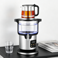 Smart Home Appliance Glass Elements Blue Led Display Temperature Control Samavar Electric Glass Kettle for Boiling water