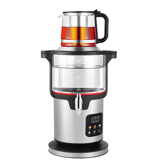 Factory Direct 4.5L+1.1L Automatic Tea Maker Machine Touch Screen Control Double Layer Glass Pots for Tea Brewing