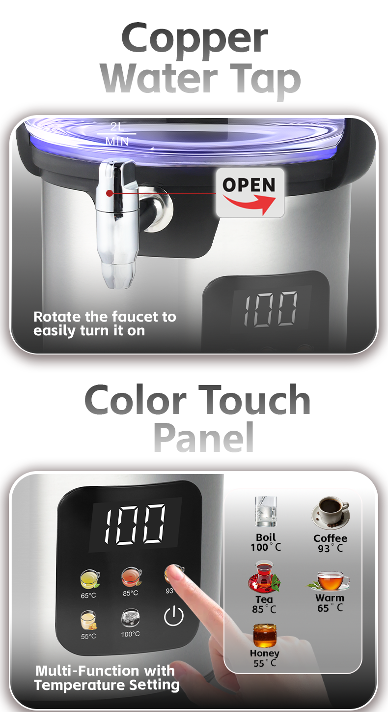 Electric Kettle Manufacturer Heating Element Make Tea 4.5L Big Capacity Electric Glass Samovar with LED Indicator