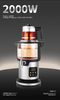 Large Color Touch Screen Smart Samovar 304Stainless Steel Base Electric Tea Maker 2000W Heating Element for Samovar