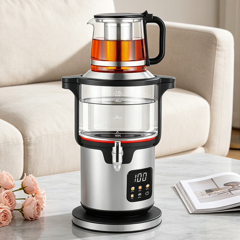 Factory Direct 4.5L+1.1L Automatic Tea Maker Machine Touch Screen Control Double Layer Glass Pots for Tea Brewing