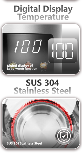Large Color Touch Screen Smart Samovar 304Stainless Steel Base Electric Tea Maker 2000W Heating Element for Samovar